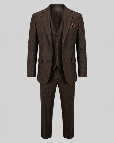 Men's Slim Fit 3 Piece Suit with Vest Navy Blue & Black XS–3XL - Valedrian — view 24