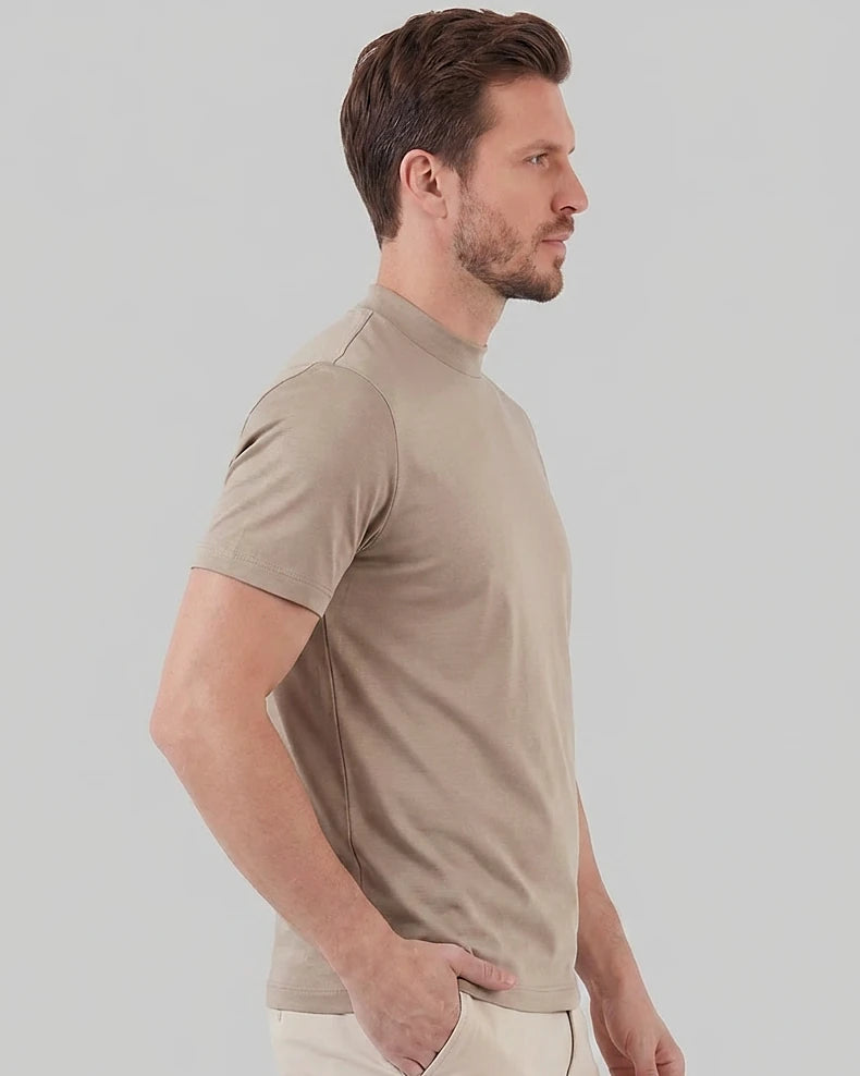 Men's Slim Fit Crewneck T-Shirt Cotton Blend Subtle Sheen – Valedrian — view 12