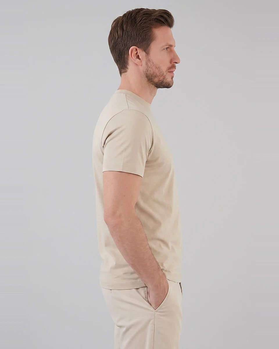 Men's Slim Fit Crewneck T-Shirt Cotton Blend Subtle Sheen – Valedrian — view 17