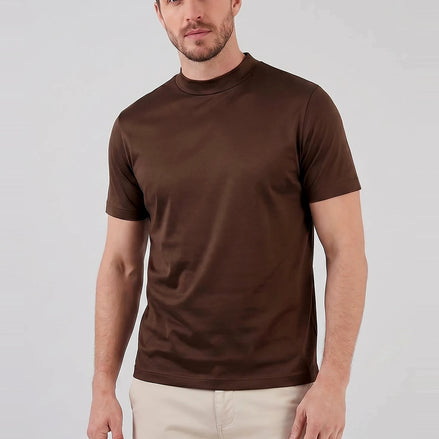 Men's Slim Fit Crewneck T-Shirt Cotton Blend Subtle Sheen – Valedrian