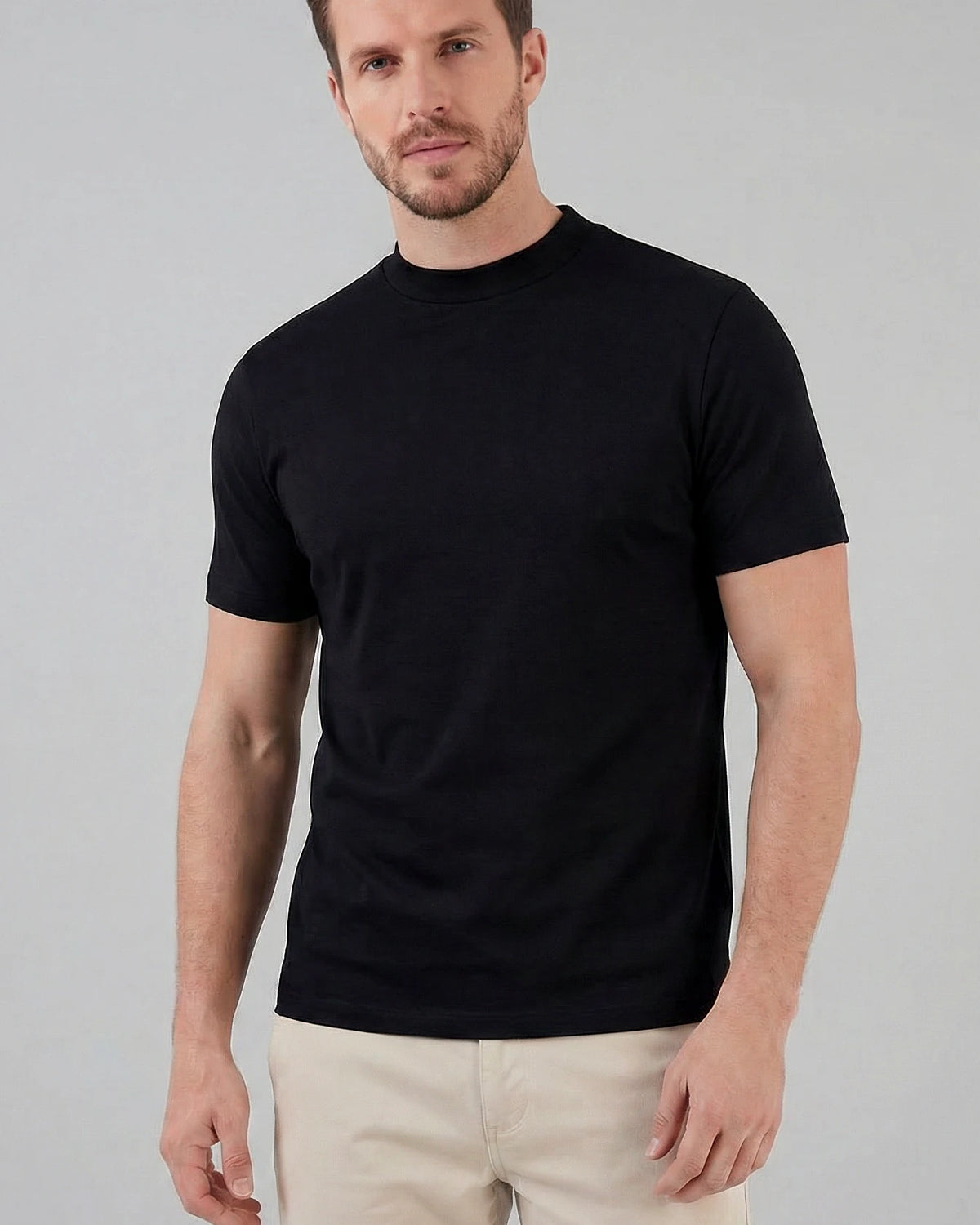 Men's Slim Fit Crewneck T-Shirt Cotton Blend Subtle Sheen – Valedrian — view 21