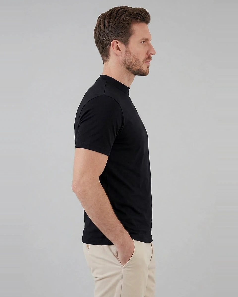 Men's Slim Fit Crewneck T-Shirt Cotton Blend Subtle Sheen – Valedrian — view 22
