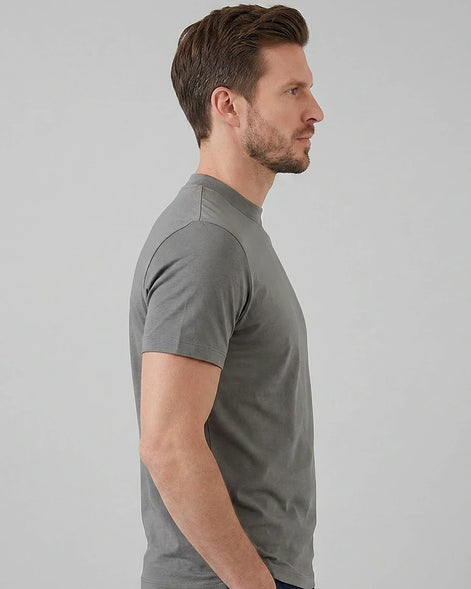 Men's Slim Fit Crewneck T-Shirt Cotton Blend Subtle Sheen – Valedrian — view 27