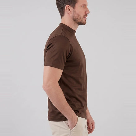 Men's Slim Fit Crewneck T-Shirt Cotton Blend Subtle Sheen – Valedrian — view 2