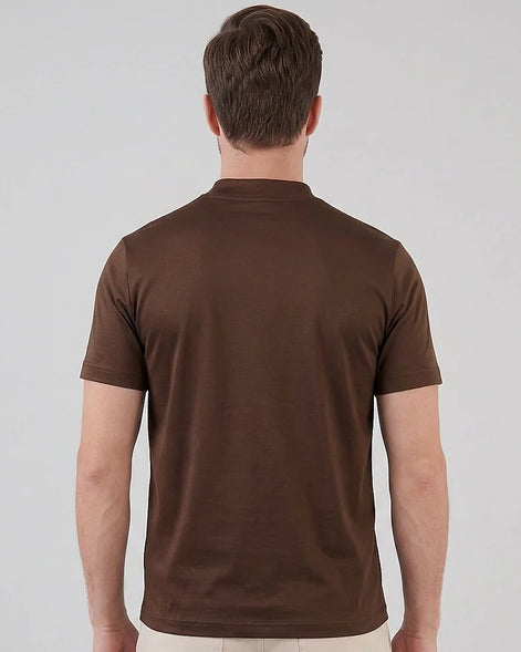Men's Slim Fit Crewneck T-Shirt Cotton Blend Subtle Sheen – Valedrian — view 3