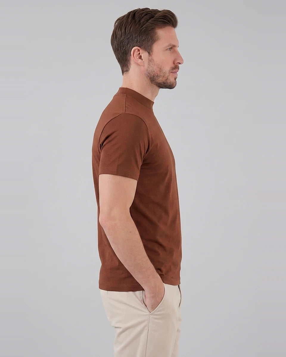 Men's Slim Fit Crewneck T-Shirt Cotton Blend Subtle Sheen – Valedrian — view 32