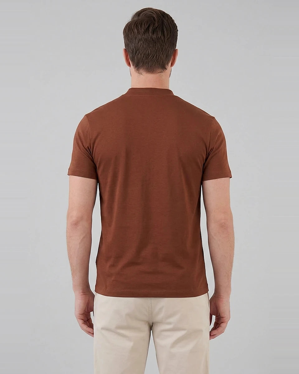 Men's Slim Fit Crewneck T-Shirt Cotton Blend Subtle Sheen – Valedrian — view 33
