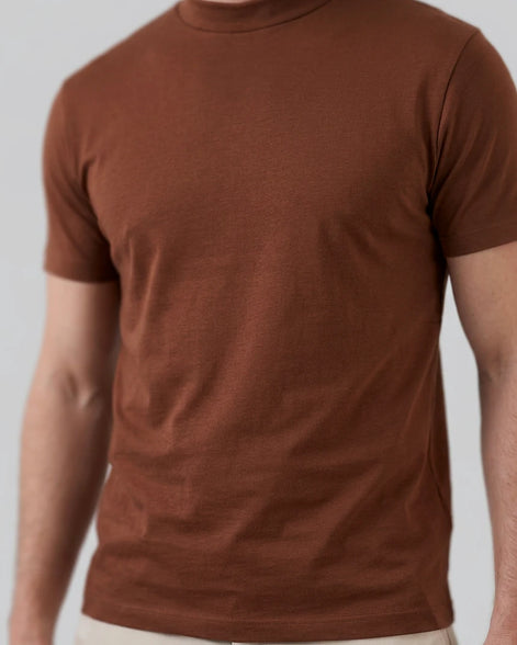 Men's Slim Fit Crewneck T-Shirt Cotton Blend Subtle Sheen – Valedrian — view 34