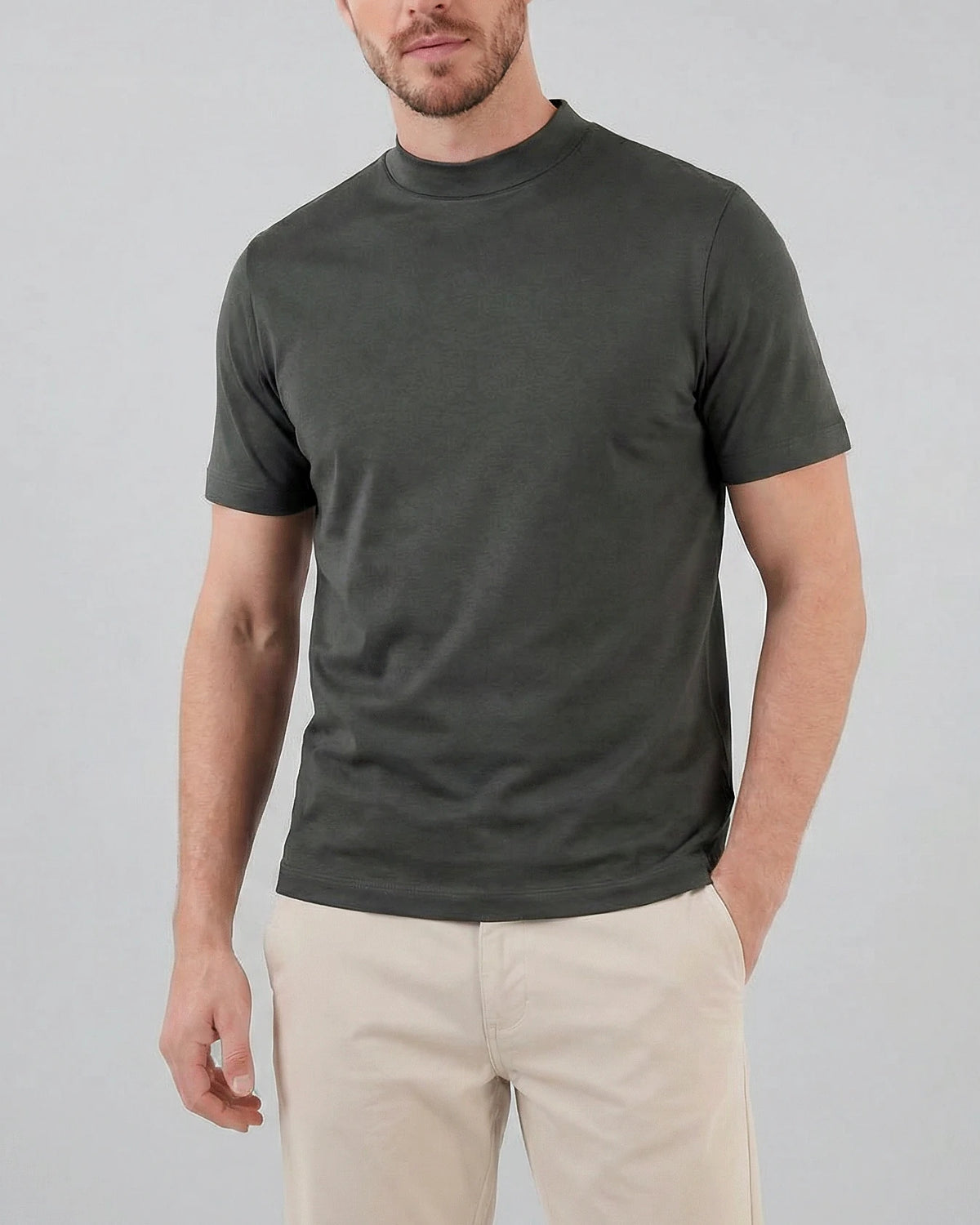 Men's Slim Fit Crewneck T-Shirt Cotton Blend Subtle Sheen – Valedrian — view 36