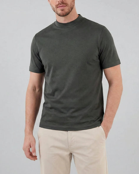 Men's Slim Fit Crewneck T-Shirt Cotton Blend Subtle Sheen – Valedrian — view 36