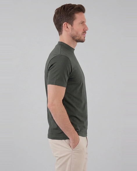 Men's Slim Fit Crewneck T-Shirt Cotton Blend Subtle Sheen – Valedrian — view 37
