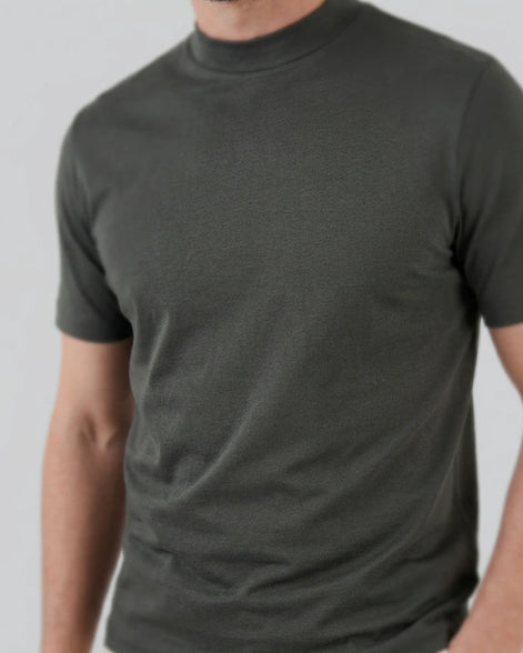 Men's Slim Fit Crewneck T-Shirt Cotton Blend Subtle Sheen – Valedrian — view 39