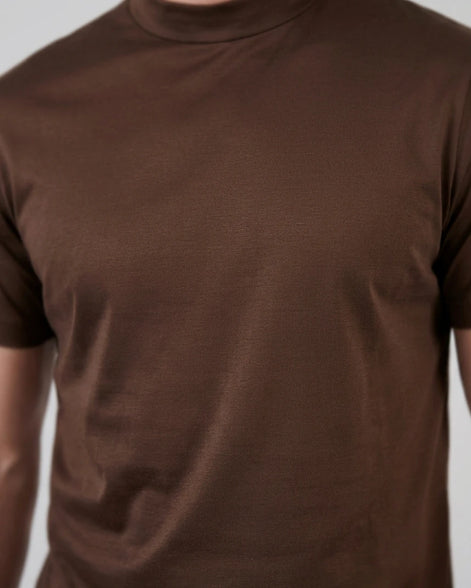 Men's Slim Fit Crewneck T-Shirt Cotton Blend Subtle Sheen – Valedrian — view 4