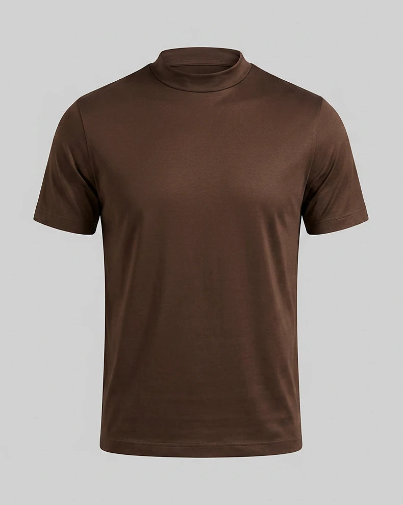 Men's Slim Fit Crewneck T-Shirt Cotton Blend Subtle Sheen – Valedrian — view 5