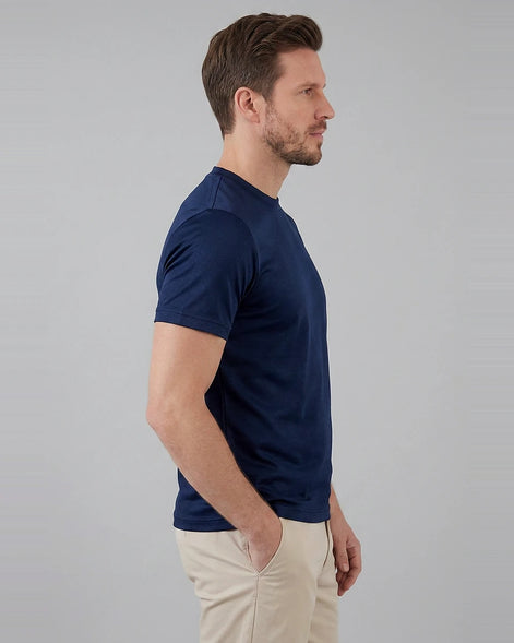 Men's Slim Fit Crewneck T-Shirt Cotton Blend Subtle Sheen – Valedrian — view 7
