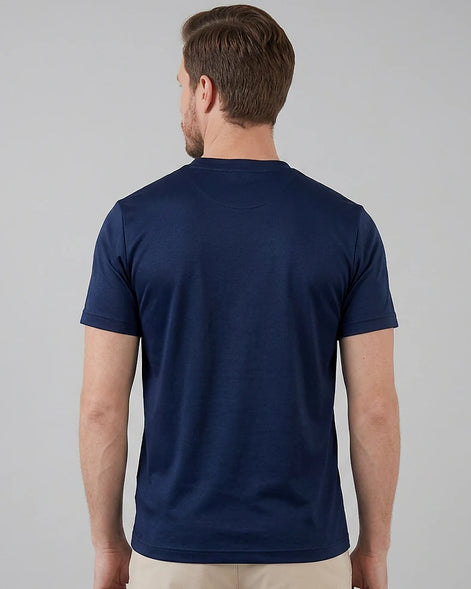 Men's Slim Fit Crewneck T-Shirt Cotton Blend Subtle Sheen – Valedrian — view 8