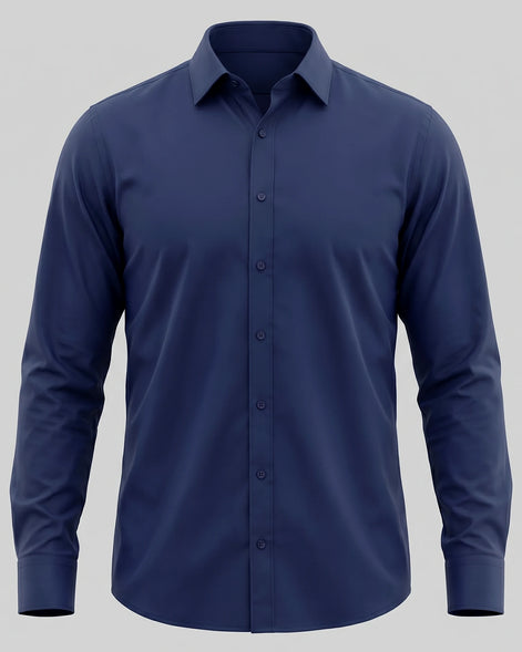 Men's Slim Fit Dress Shirt Long Sleeve Point Collar Polyester - Valedrian — view 11