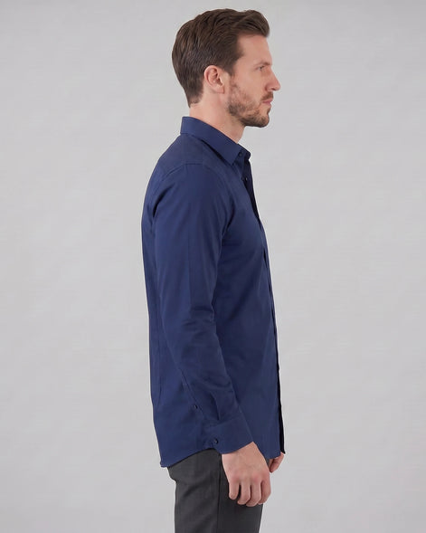 Men's Slim Fit Dress Shirt Long Sleeve Point Collar Polyester - Valedrian — view 13