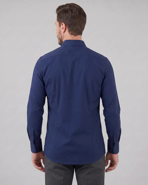 Men's Slim Fit Dress Shirt Long Sleeve Point Collar Polyester - Valedrian — view 14