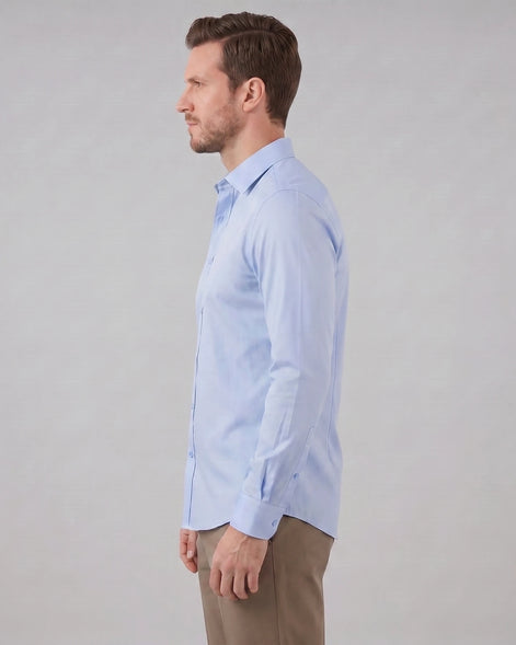 Men's Slim Fit Dress Shirt Long Sleeve Point Collar Polyester - Valedrian — view 18