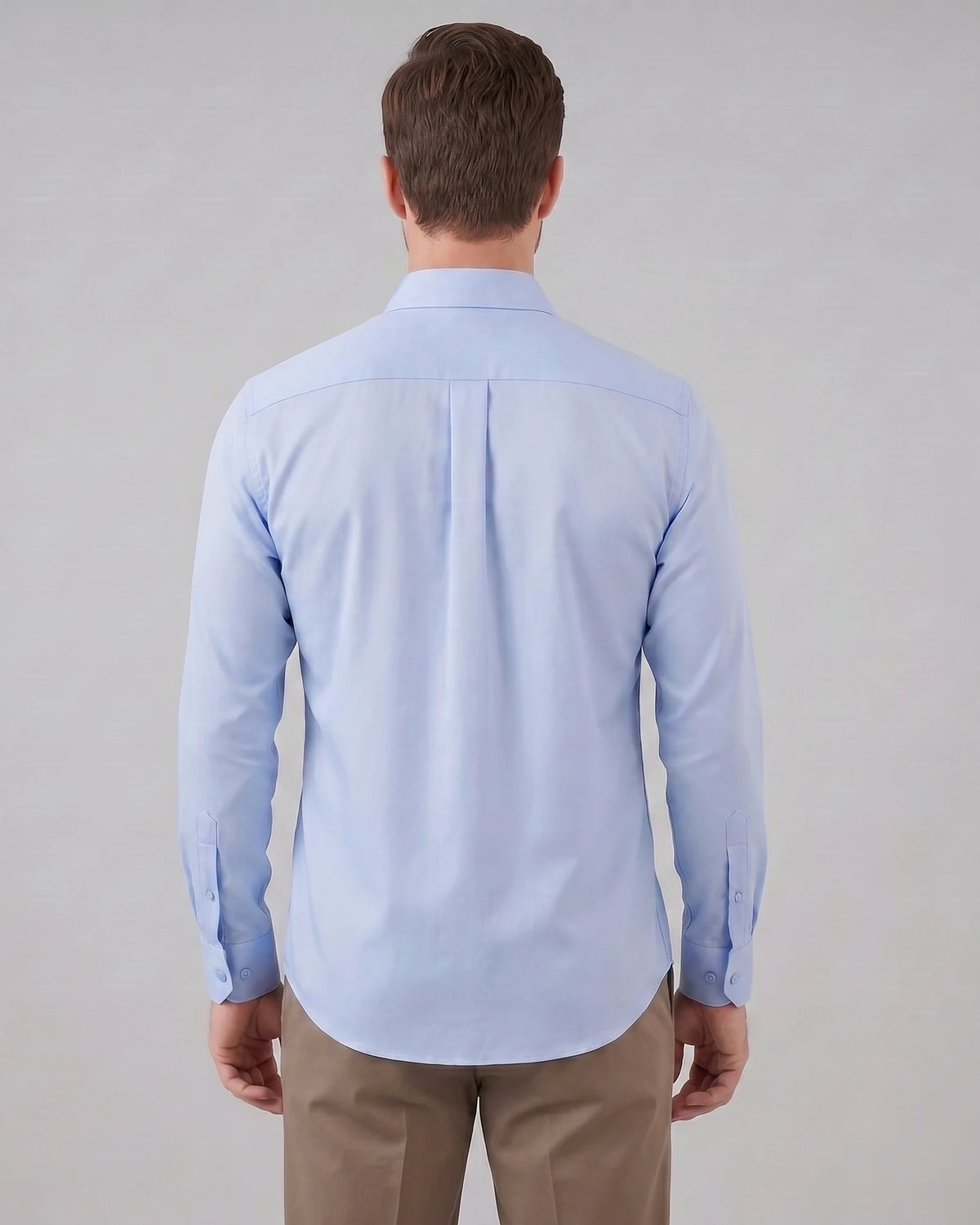 Men's Slim Fit Dress Shirt Long Sleeve Point Collar Polyester - Valedrian — view 19