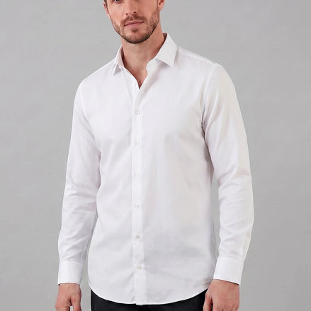 Men's Slim Fit Dress Shirt Long Sleeve Point Collar Polyester - Valedrian