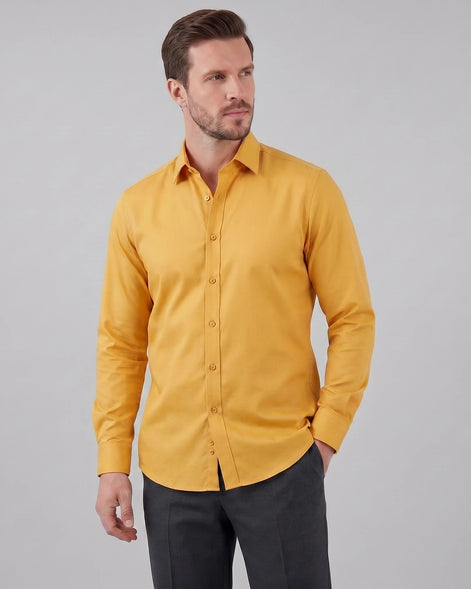 Men's Slim Fit Dress Shirt Long Sleeve Point Collar Polyester - Valedrian — view 22