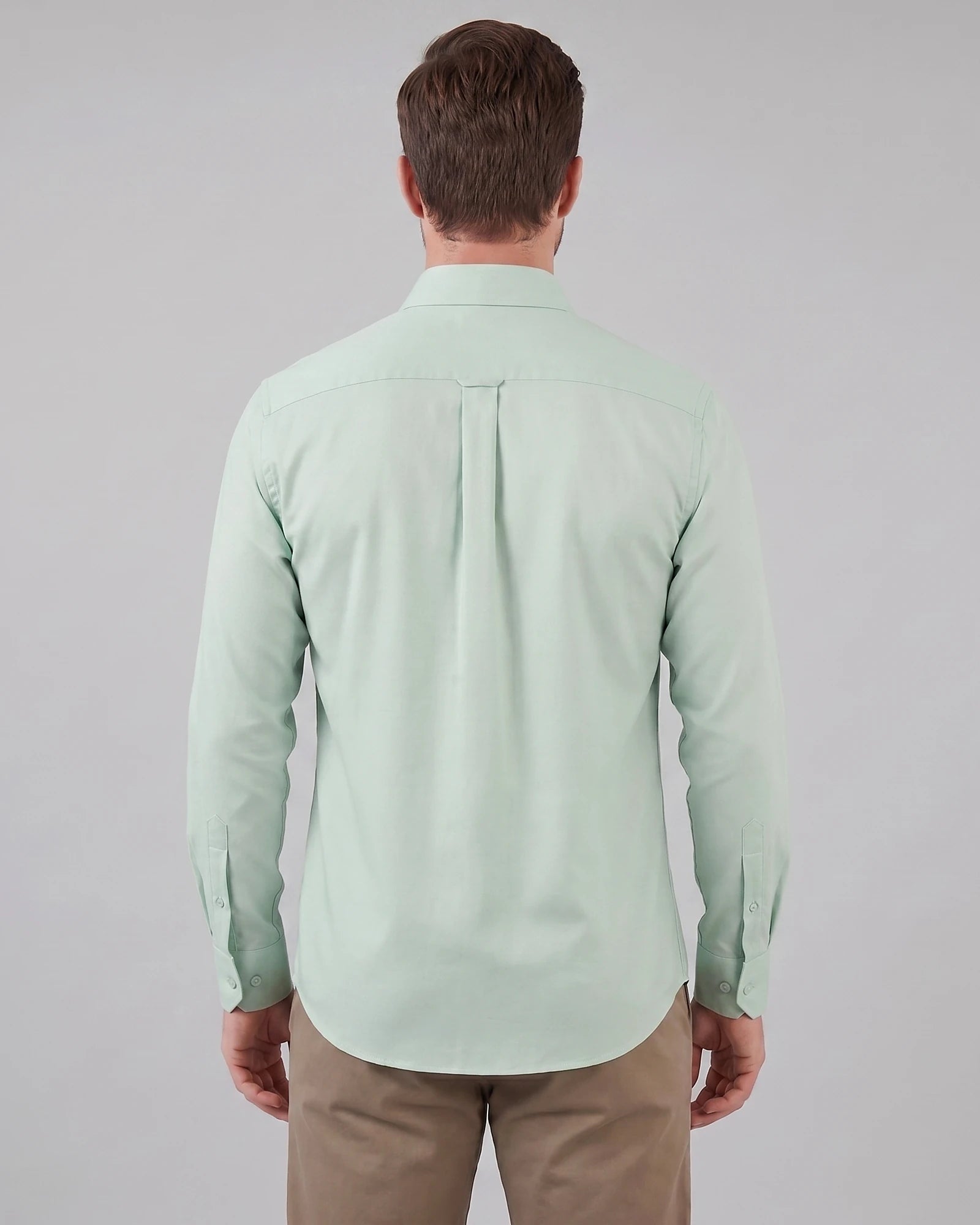 Men's Slim Fit Dress Shirt Long Sleeve Point Collar Polyester - Valedrian — view 29