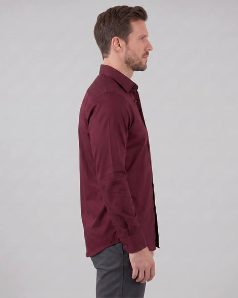 Men's Slim Fit Dress Shirt Long Sleeve Point Collar Polyester - Valedrian — view 33