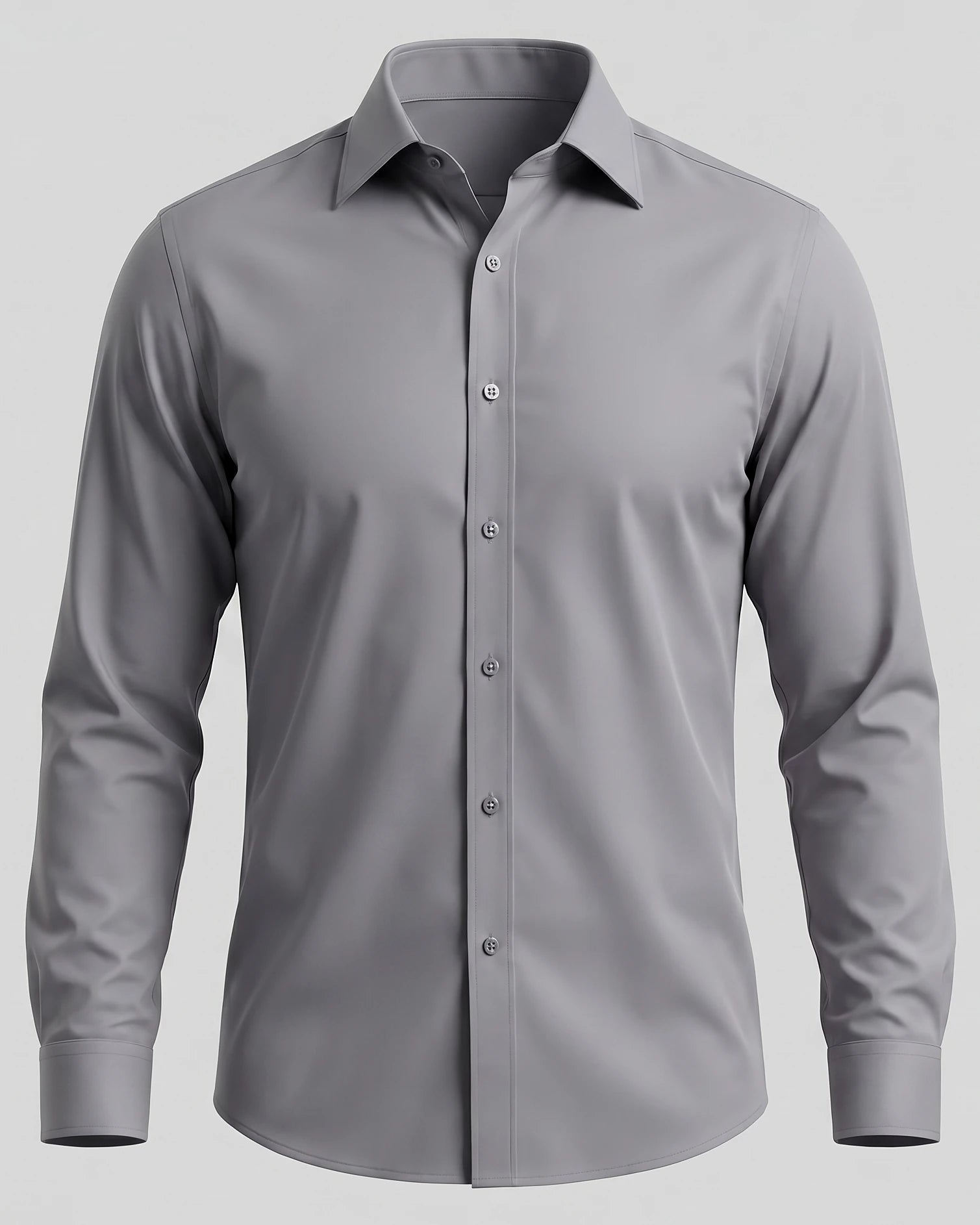 Men's Slim Fit Dress Shirt Long Sleeve Point Collar Polyester - Valedrian — view 36