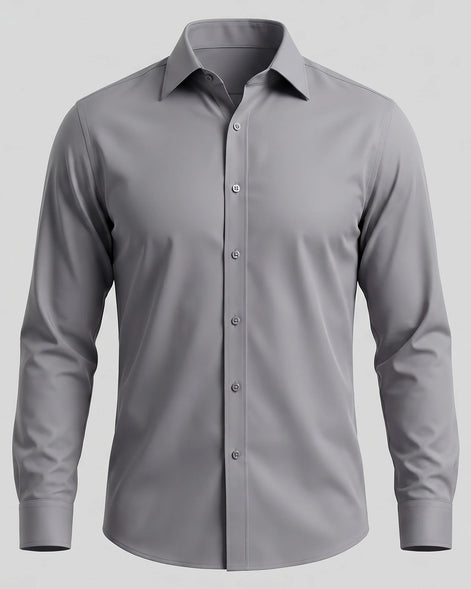 Men's Slim Fit Dress Shirt Long Sleeve Point Collar Polyester - Valedrian — view 36