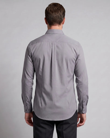 Men's Slim Fit Dress Shirt Long Sleeve Point Collar Polyester - Valedrian — view 39