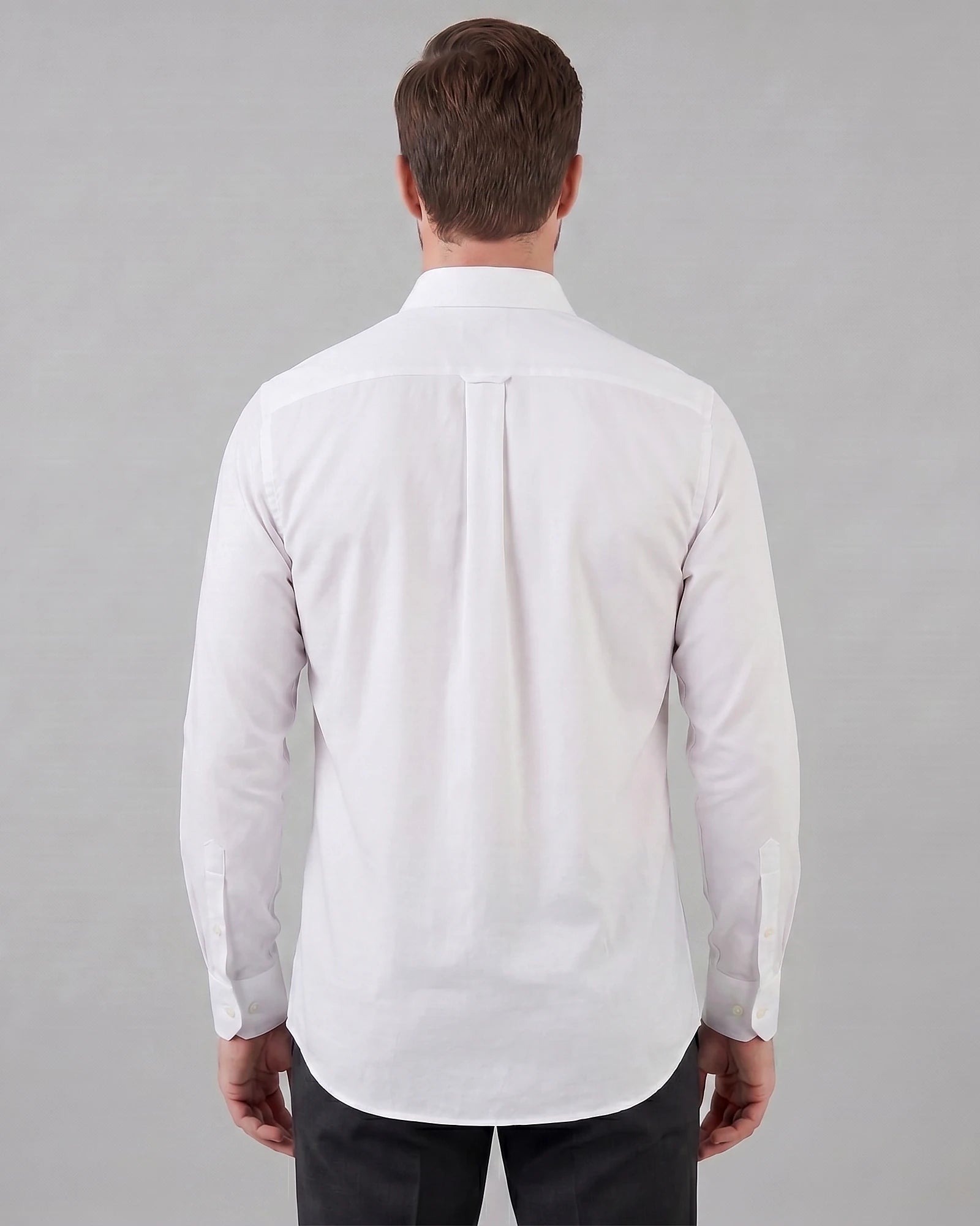 Men's Slim Fit Dress Shirt Long Sleeve Point Collar Polyester - Valedrian — view 4