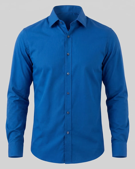 Men's Slim Fit Dress Shirt Long Sleeve Point Collar Polyester - Valedrian — view 41
