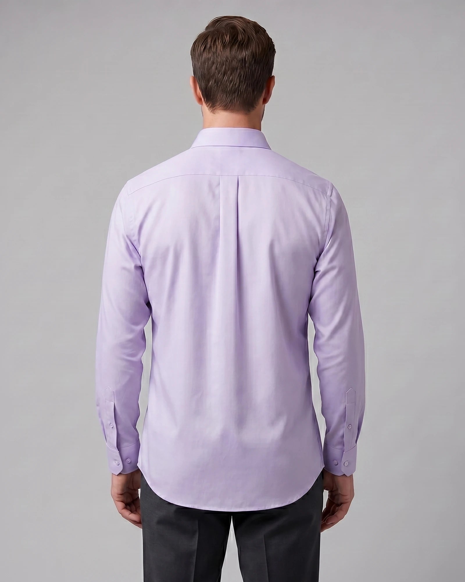 Men's Slim Fit Dress Shirt Long Sleeve Point Collar Polyester - Valedrian — view 49