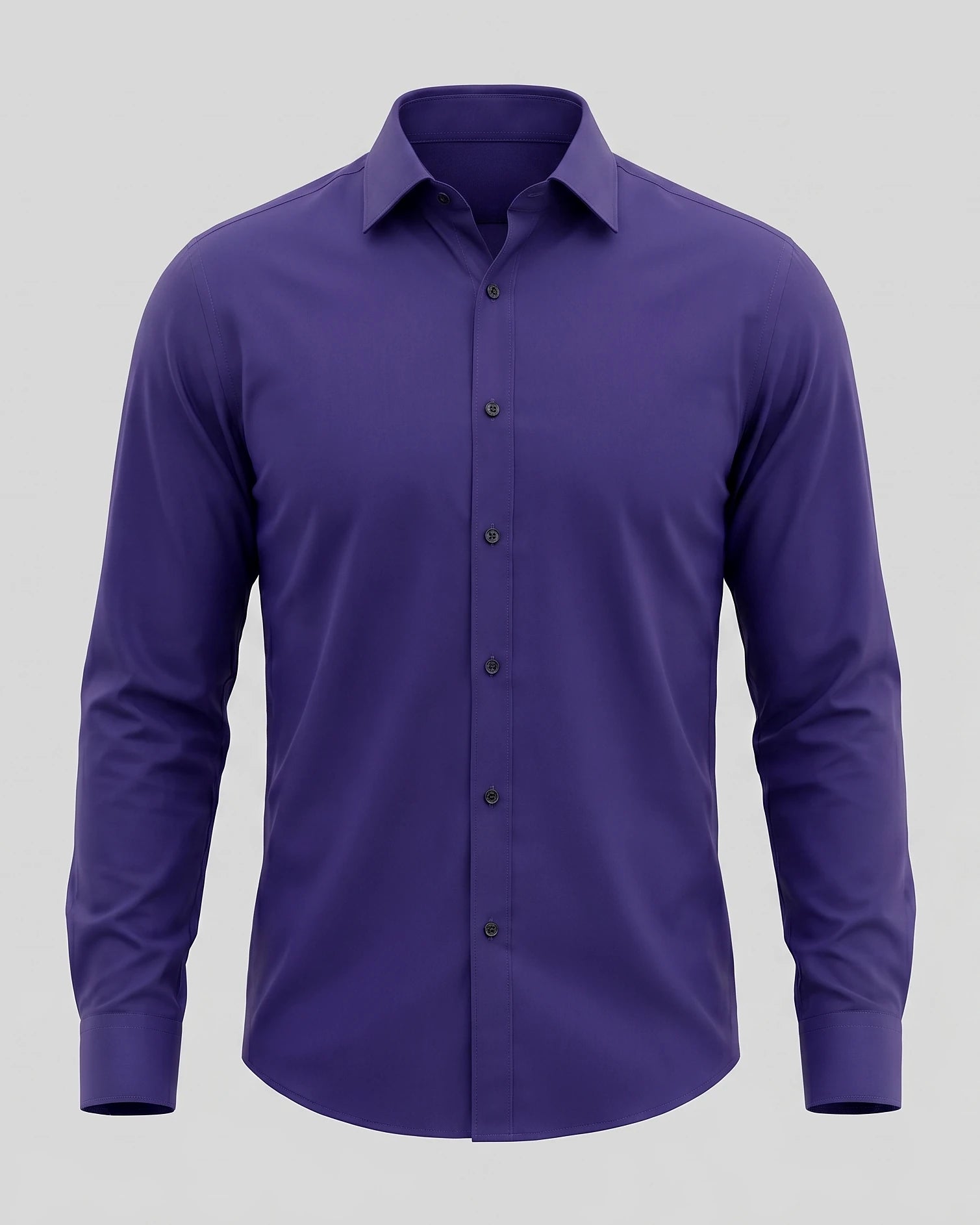 Men's Slim Fit Dress Shirt Long Sleeve Point Collar Polyester - Valedrian — view 51