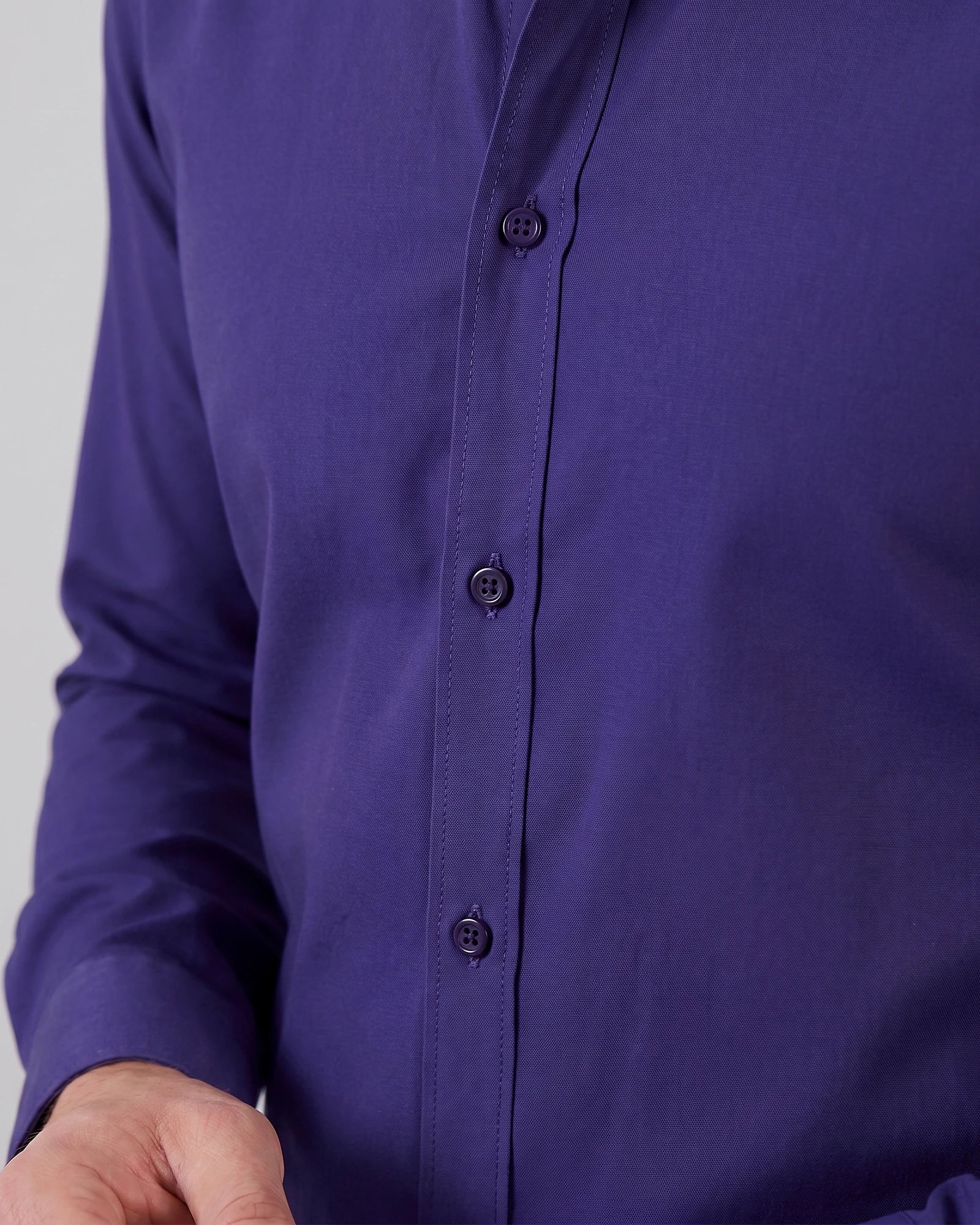 Men's Slim Fit Dress Shirt Long Sleeve Point Collar Polyester - Valedrian — view 55