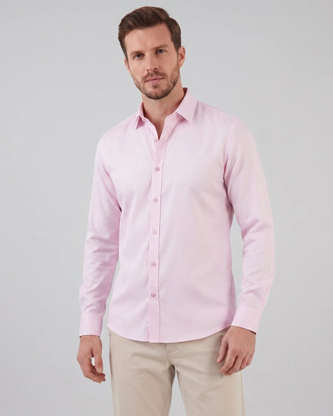 Men's Slim Fit Dress Shirt Long Sleeve Point Collar Polyester - Valedrian — view 57