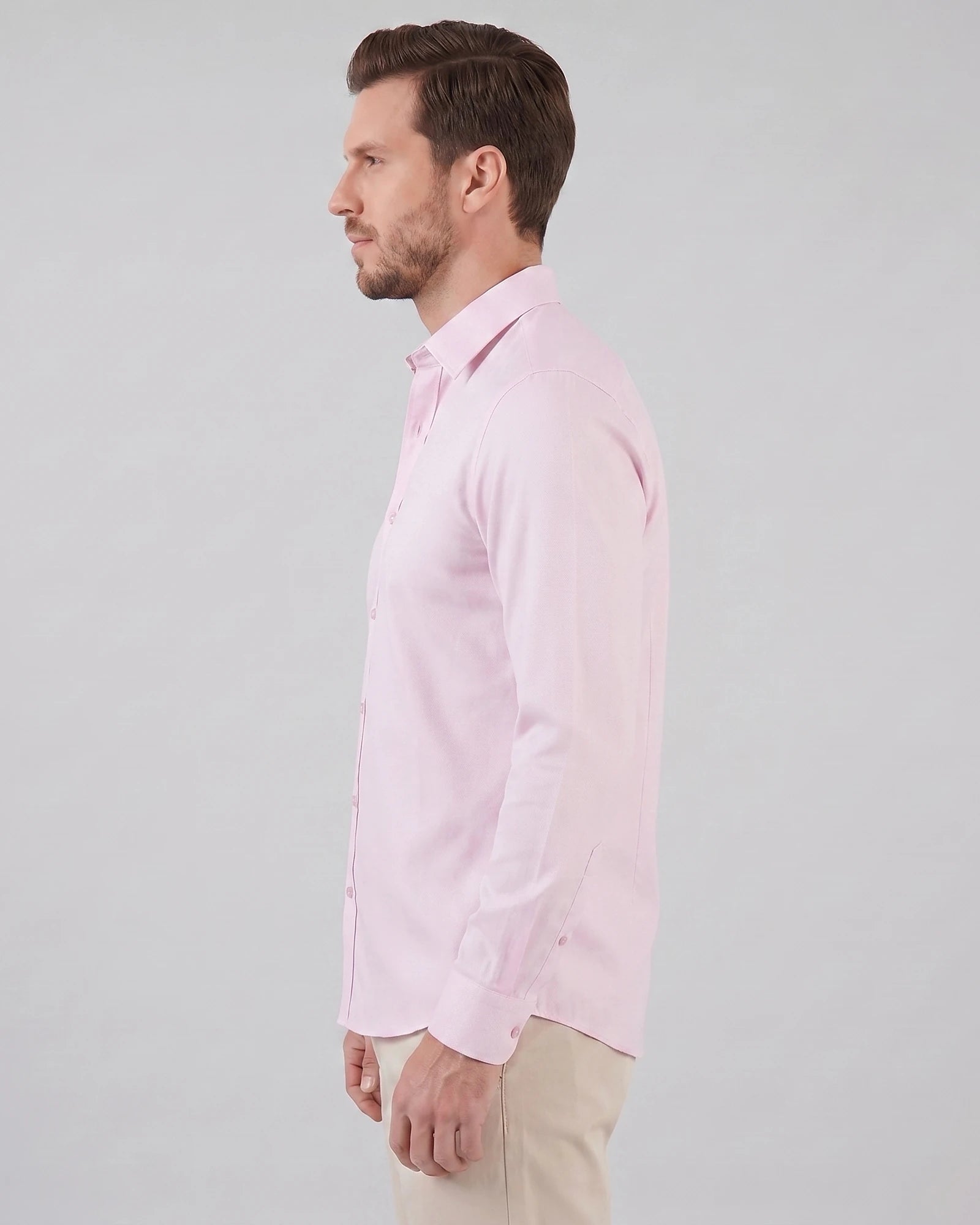 Men's Slim Fit Dress Shirt Long Sleeve Point Collar Polyester - Valedrian — view 58