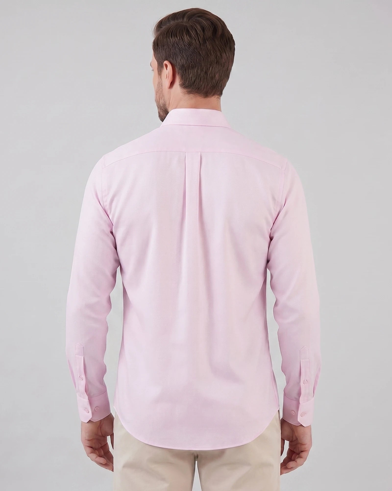 Men's Slim Fit Dress Shirt Long Sleeve Point Collar Polyester - Valedrian — view 59