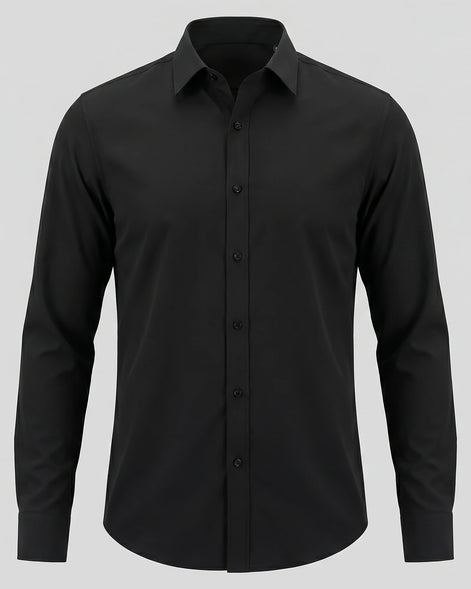 Men's Slim Fit Dress Shirt Long Sleeve Point Collar Polyester - Valedrian — view 6