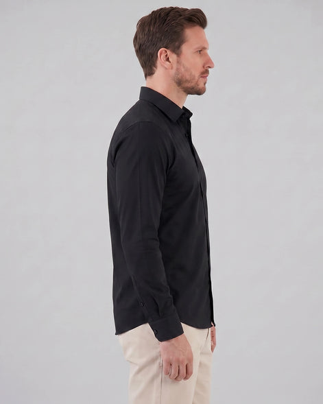 Men's Slim Fit Dress Shirt Long Sleeve Point Collar Polyester - Valedrian — view 8