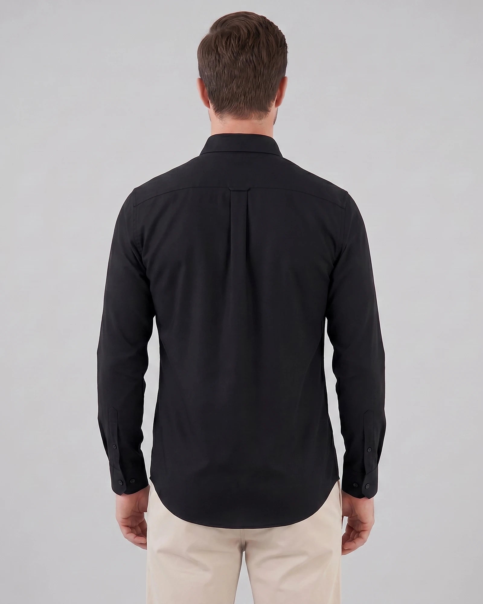 Men's Slim Fit Dress Shirt Long Sleeve Point Collar Polyester - Valedrian — view 9
