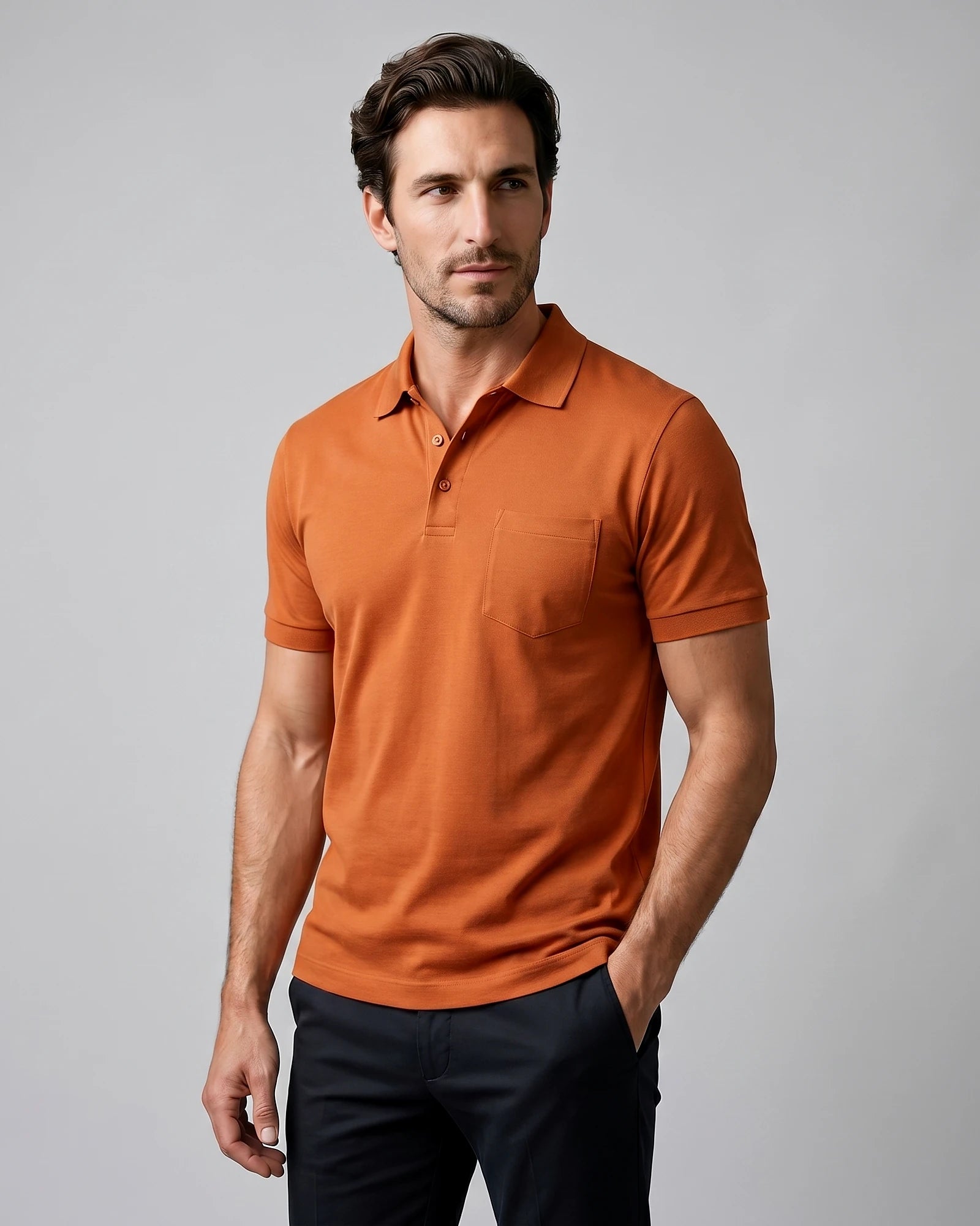 Men's Slim Fit Polo Shirt - Black or Green, XS to 3XL - Valedrian — view 15