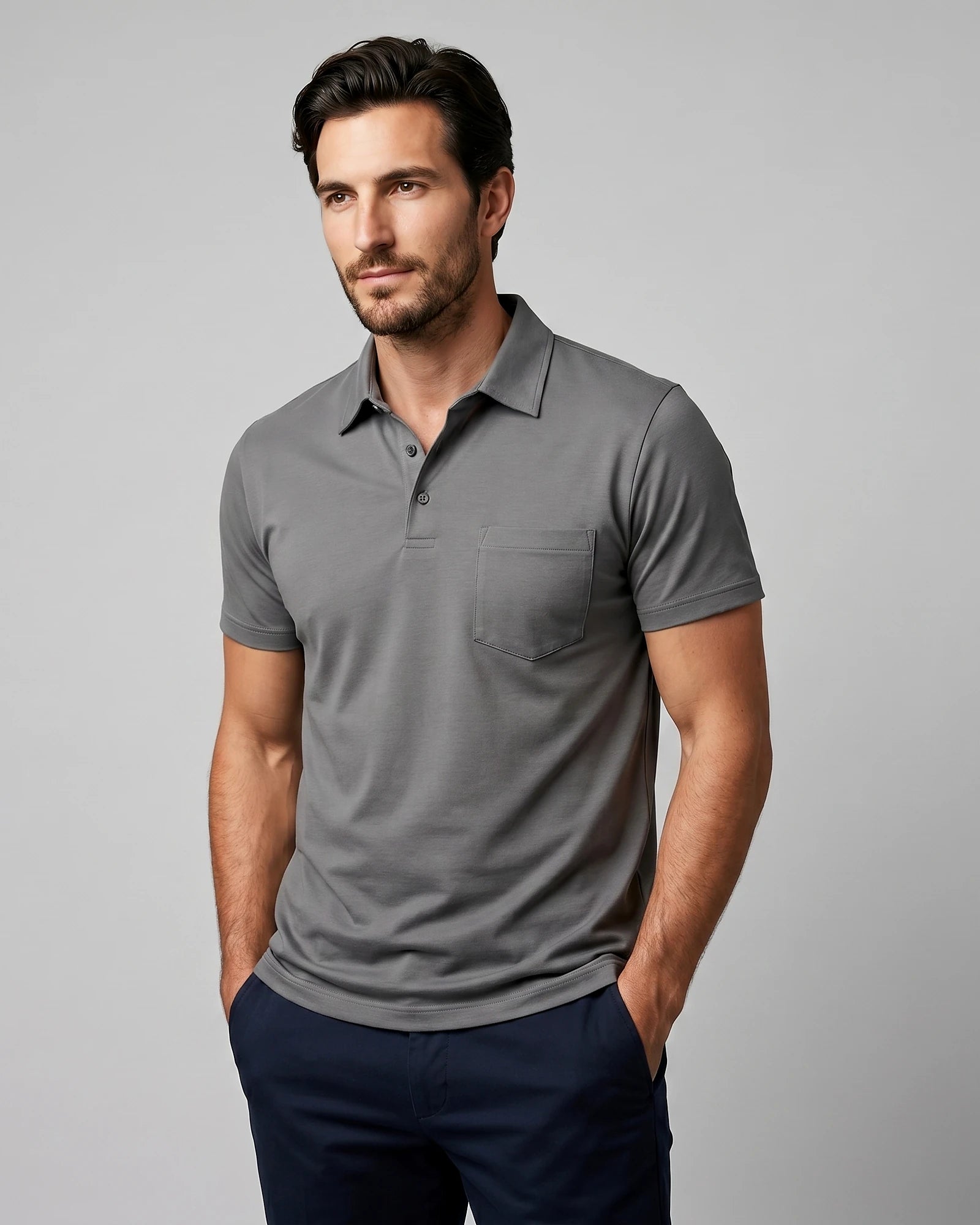Men's Slim Fit Polo Shirt - Black or Green, XS to 3XL - Valedrian — view 17