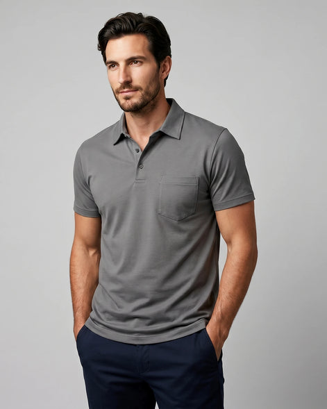 Men's Slim Fit Polo Shirt - Black or Green, XS to 3XL - Valedrian — view 17
