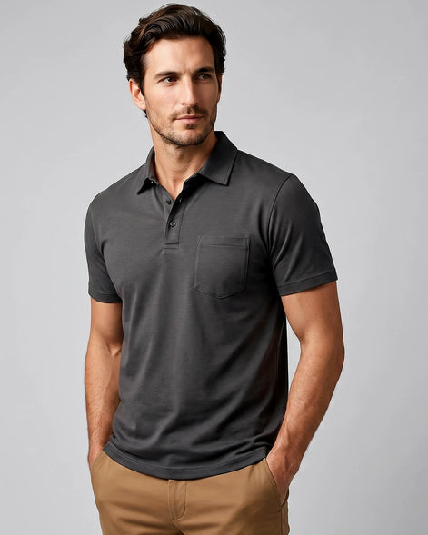 Men's Slim Fit Polo Shirt - Black or Green, XS to 3XL - Valedrian
