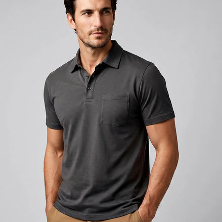 Men's Slim Fit Polo Shirt - Black or Green, XS to 3XL - Valedrian