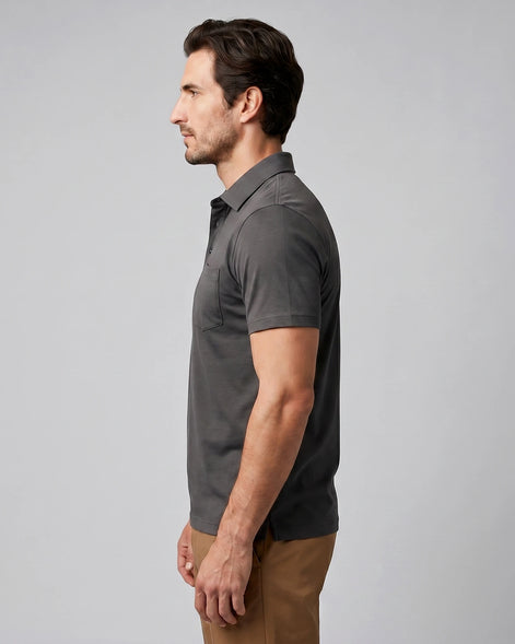 Men's Slim Fit Polo Shirt - Black or Green, XS to 3XL - Valedrian — view 2
