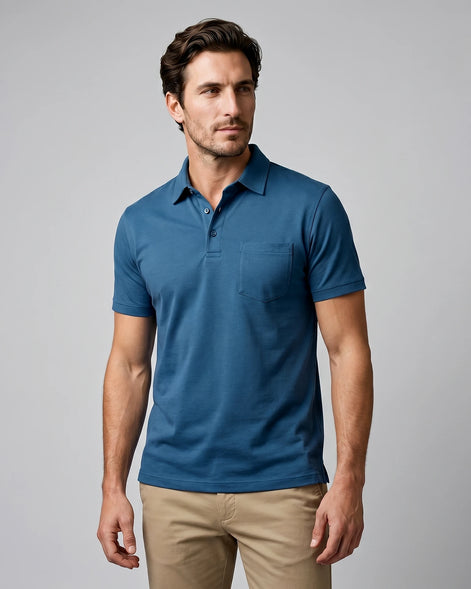Men's Slim Fit Polo Shirt - Black or Green, XS to 3XL - Valedrian — view 22